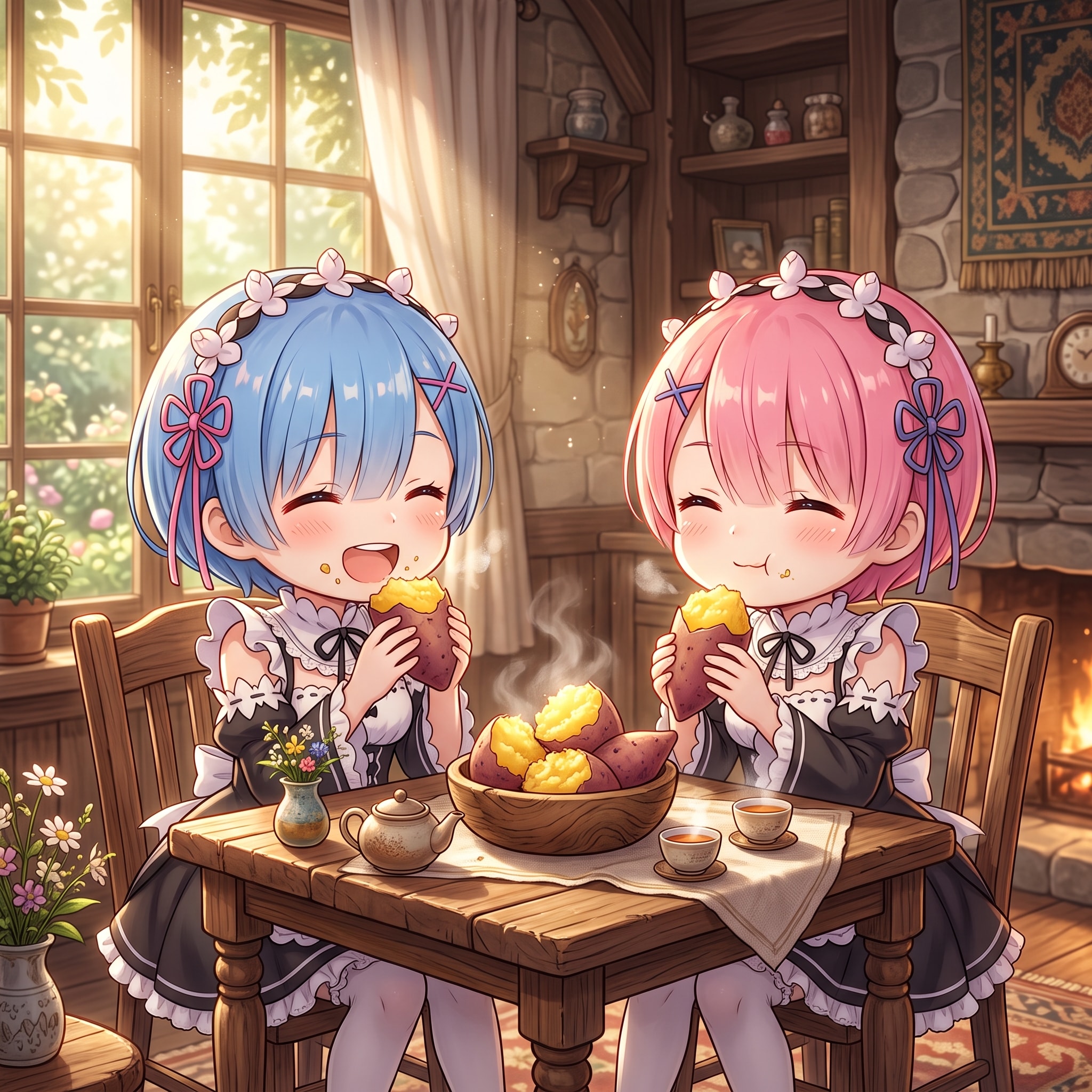 今日のお昼は蒸かし芋です🍠 | の人気AIイラスト・グラビア