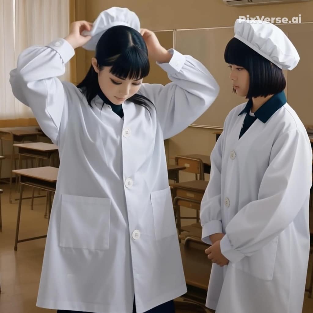 給食当番（着帽編2）