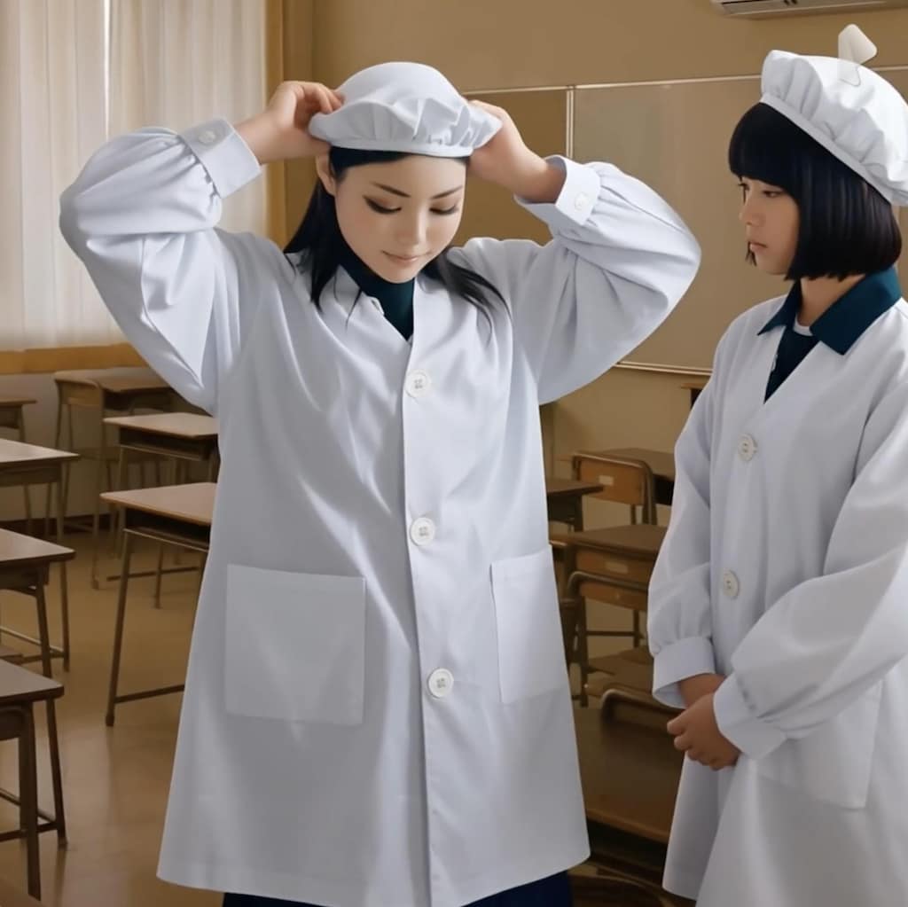 給食当番（着帽編2）