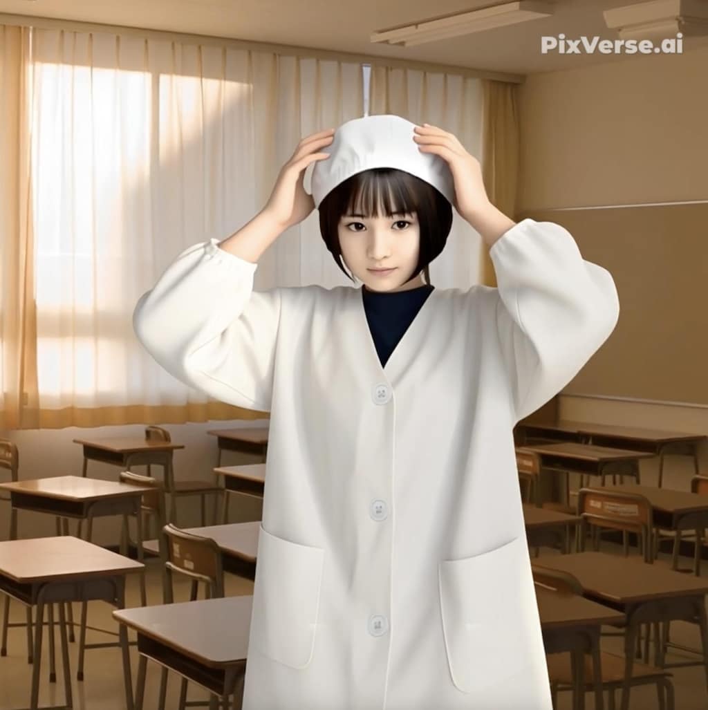 給食当番（着帽編2）