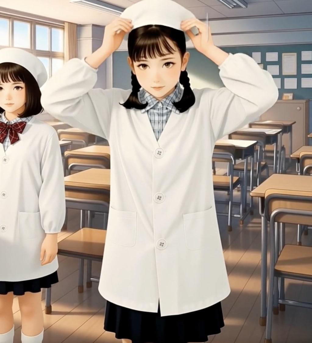 給食当番（着帽編2）