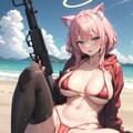 海辺で誘ってくるネコ 4枚目