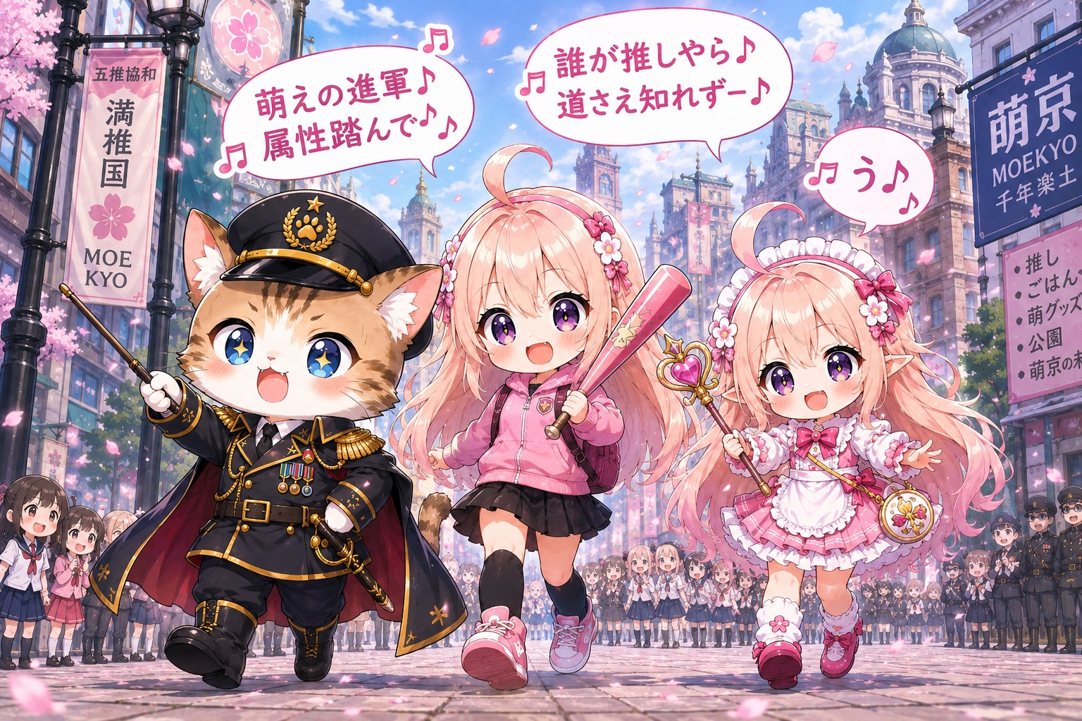 進め！姉妹+ねこパーティ！ | の人気AIイラスト・グラビア