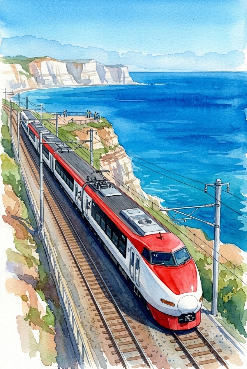 海が見える（屏風ヶ浦海岸風景）