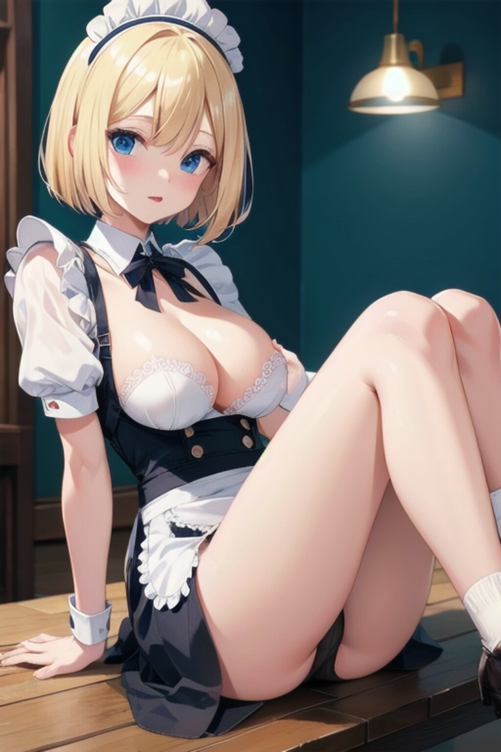 金髪ボブメイドの夜伽