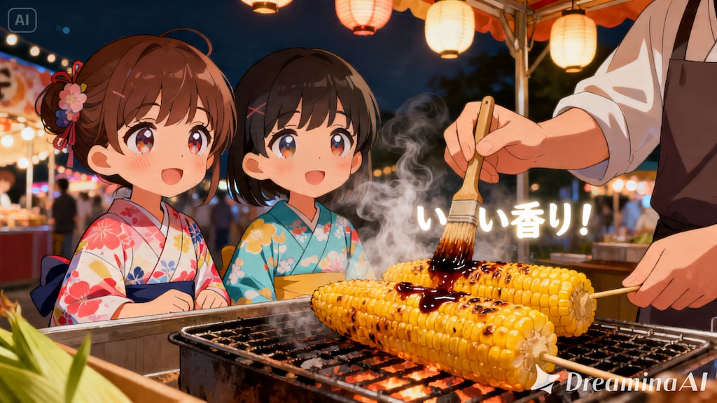 今日の夏休み（とりあえず焼きとうもろこし１）