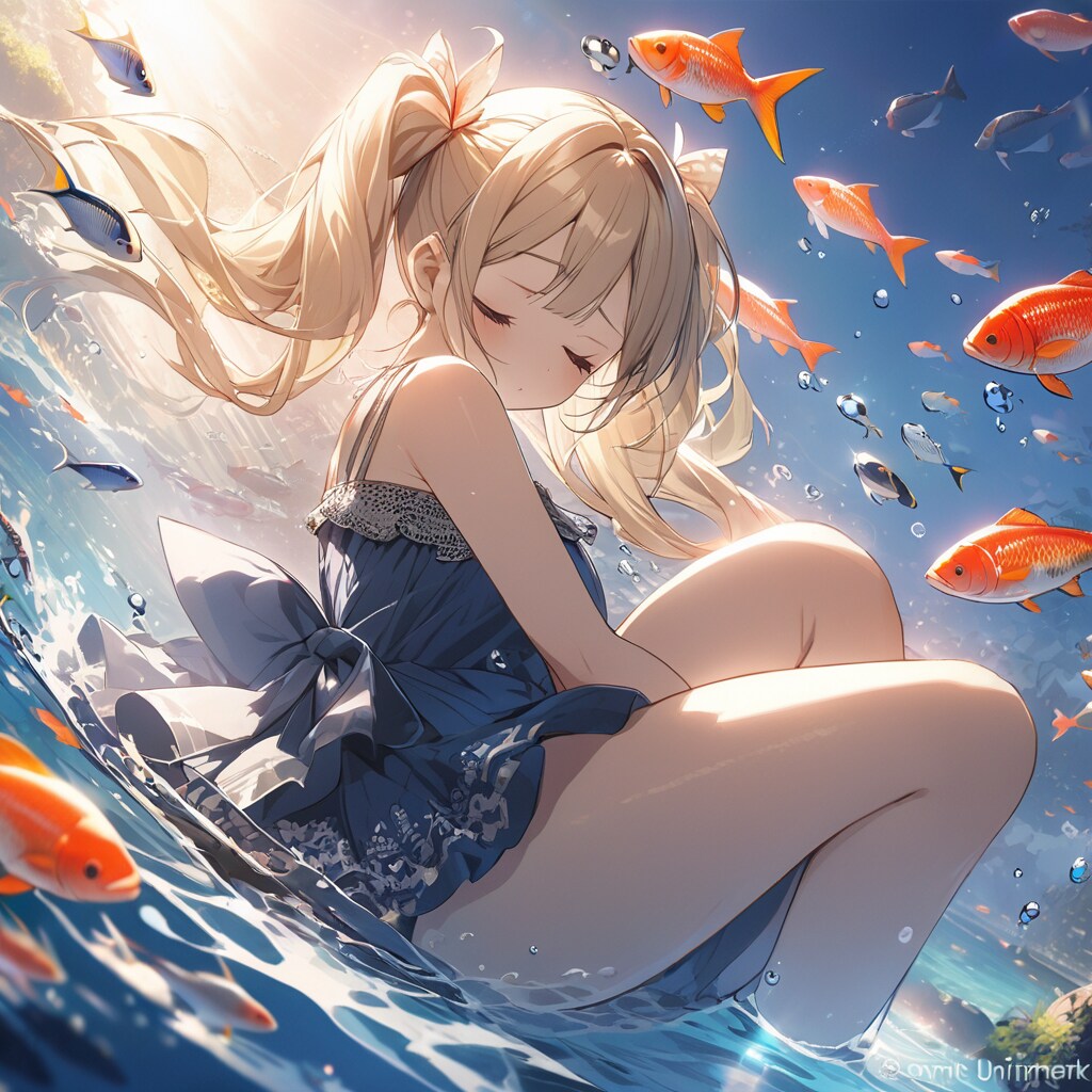 水中　少女 | の人気AIイラスト・グラビア