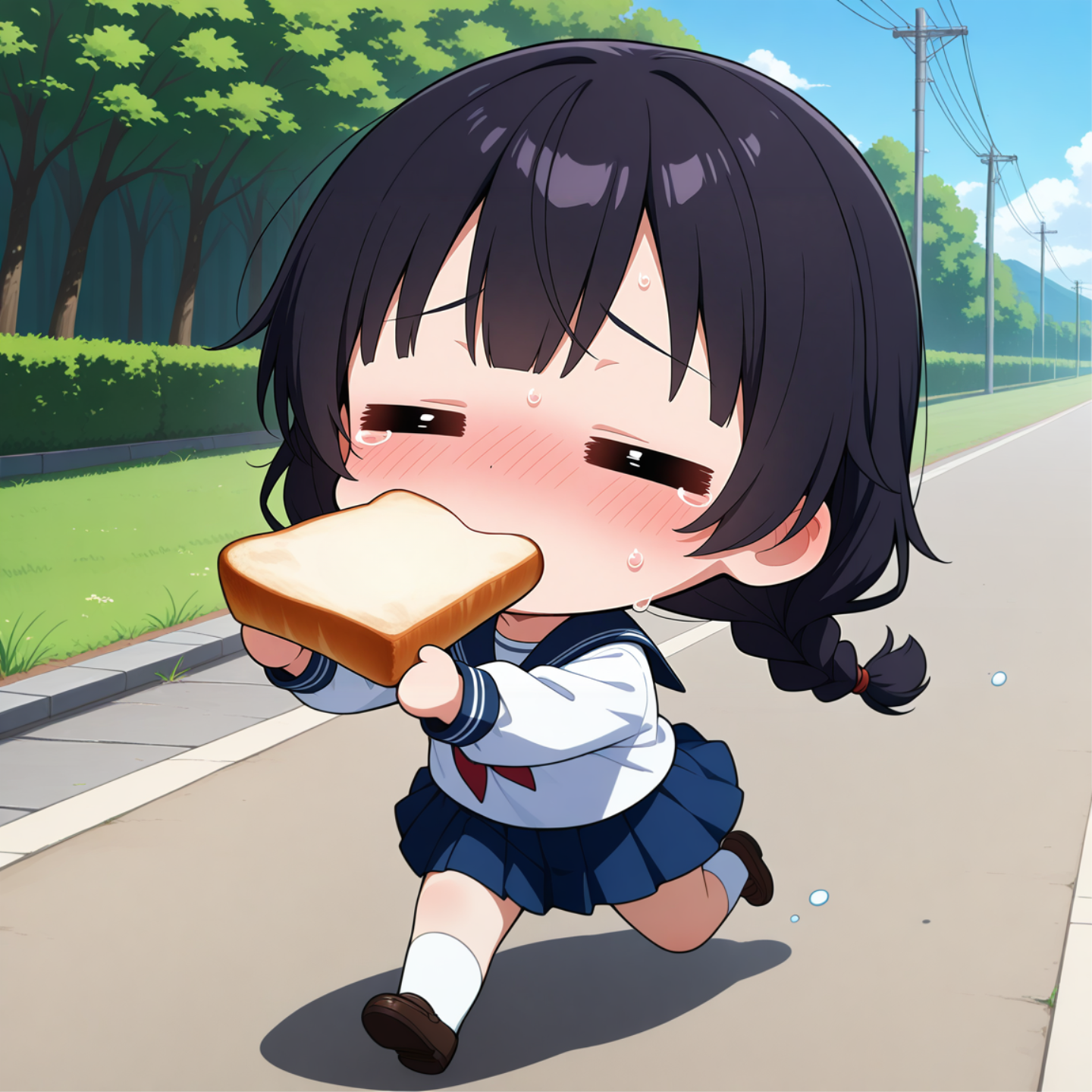 寝坊した～