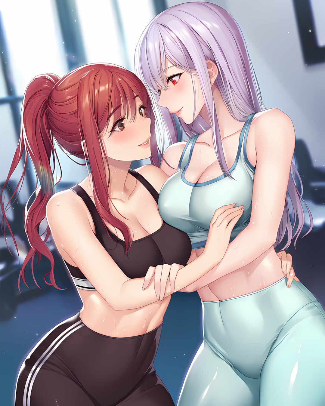 💕朝トレ仲良し密着ショット✨
