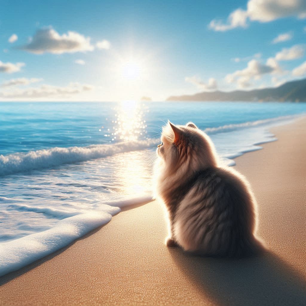 冬の海に来た猫 | の人気AIイラスト・グラビア