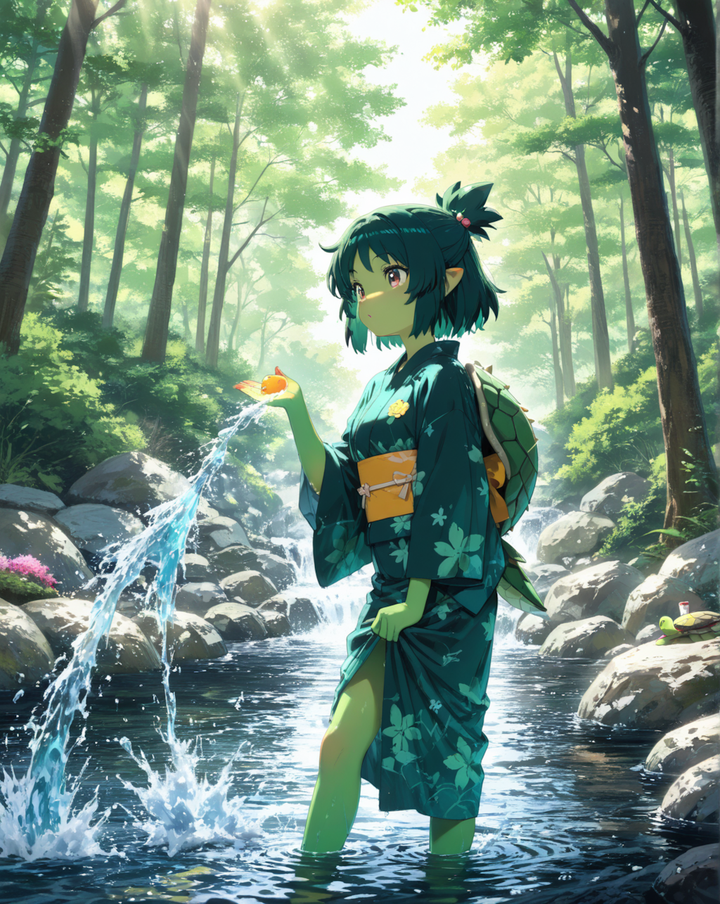 カッパ娘による水芸