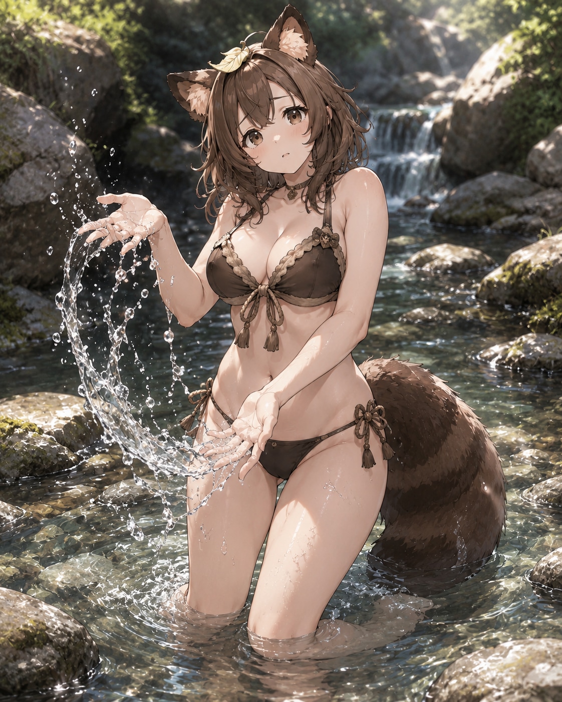 川遊びタヌキさん