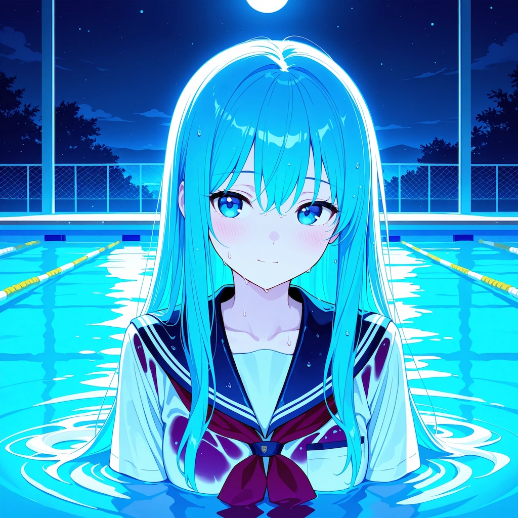 真夜中のプール