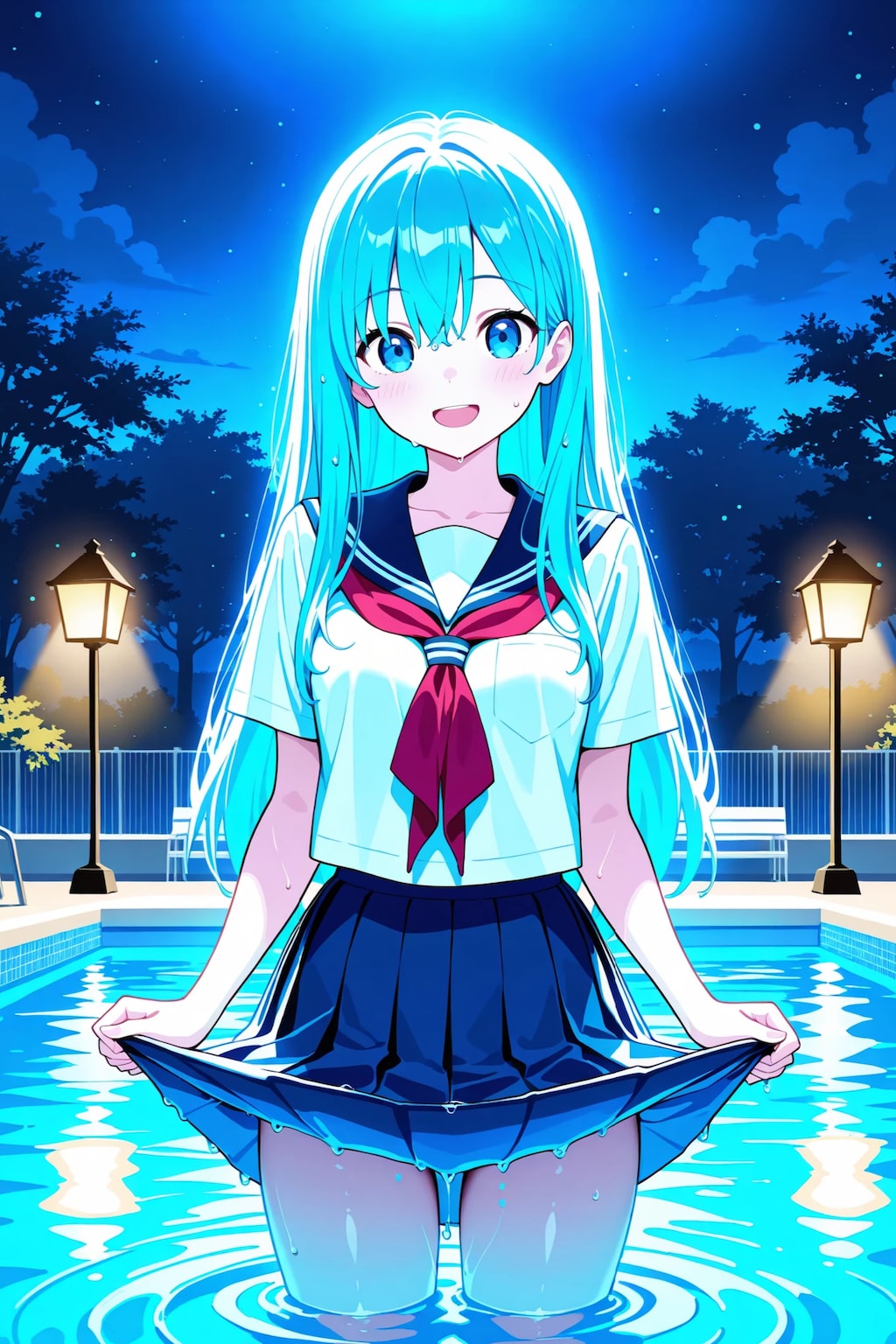 真夜中のプール