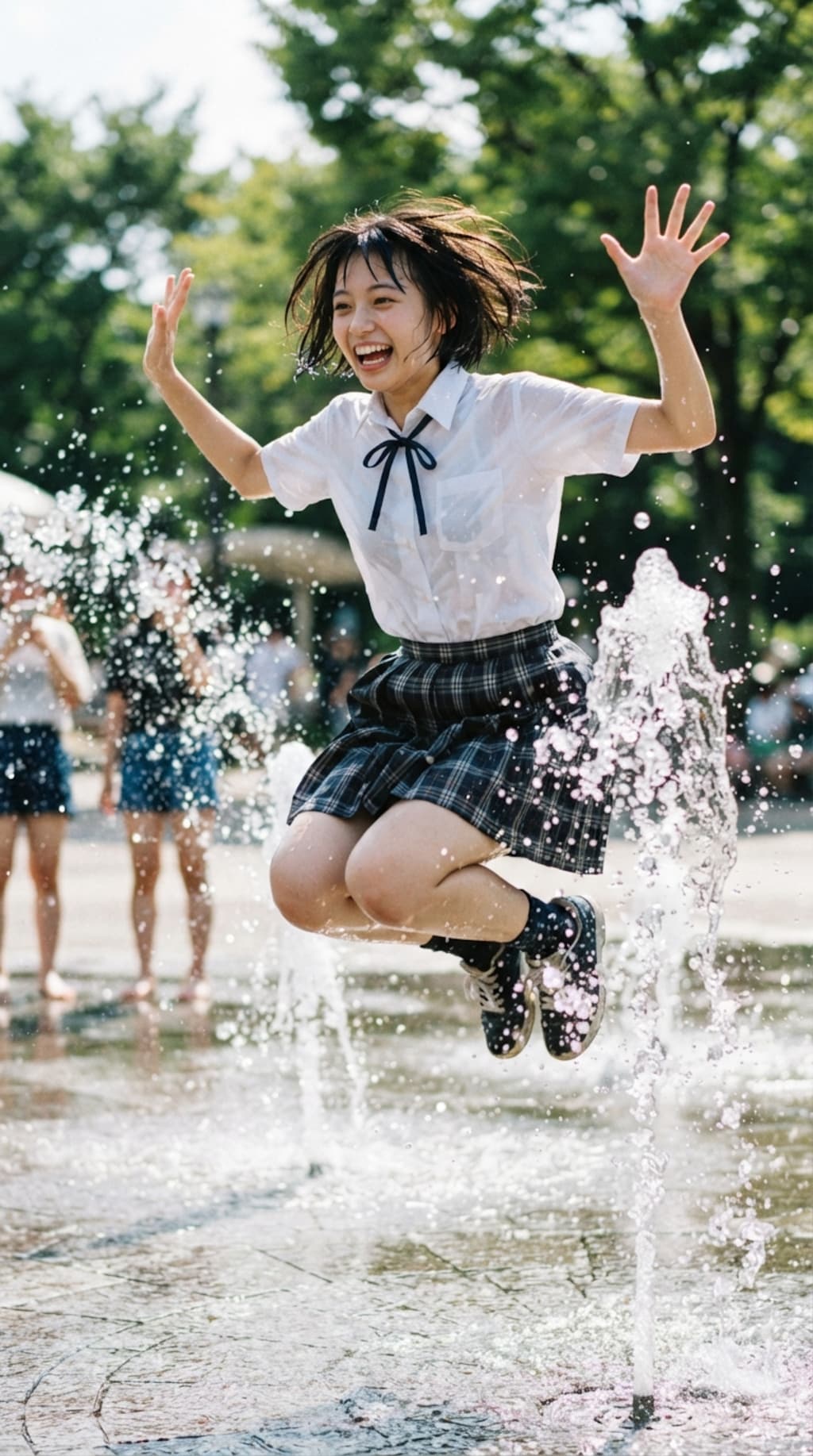 噴水で水浴び3
