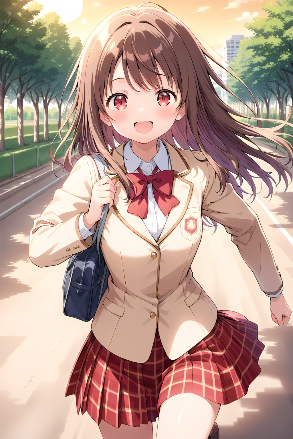 走って登下校する女の子
