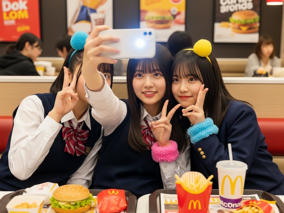 自撮りするJK達　ImageFX | の人気AIイラスト・グラビア