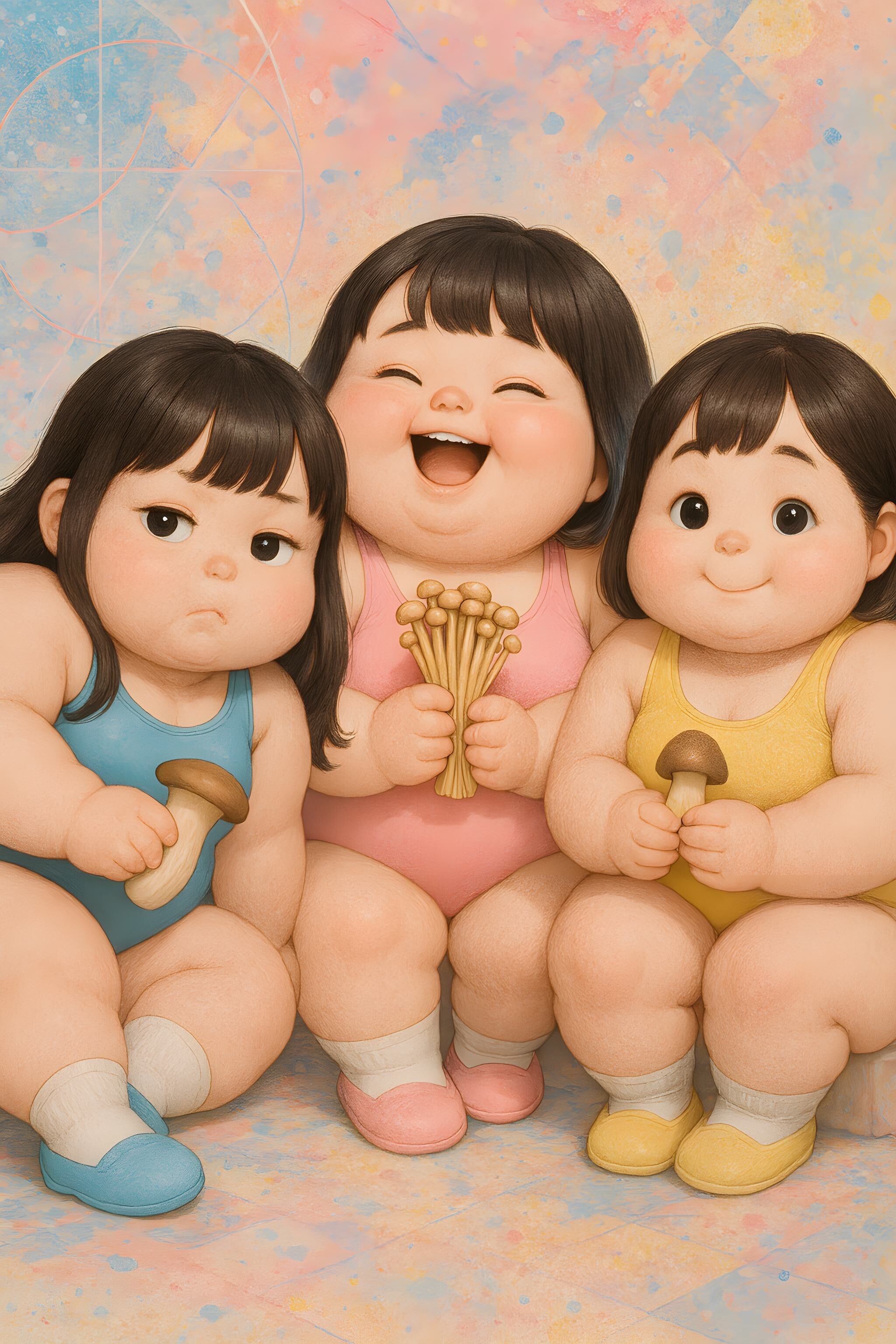 きのこを持っている