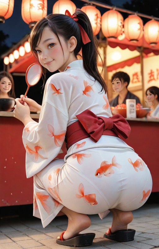 金魚すくいな女子 | の人気AIイラスト・グラビア