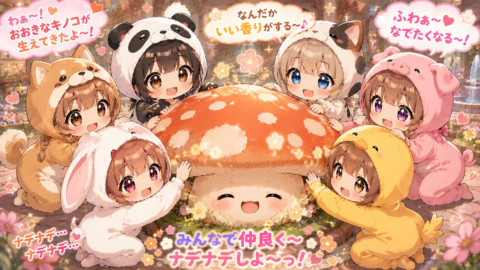 【なでる３】大きなキノコが生えてきたのでナデナデしてあげた。 | の人気AIイラスト・グラビア