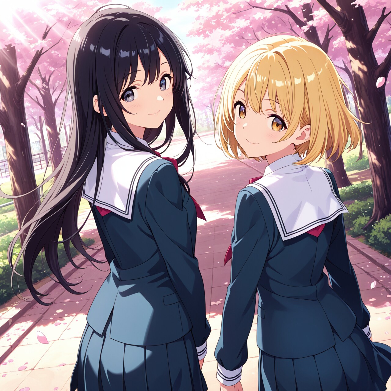 通学路にある桜はもう見納め