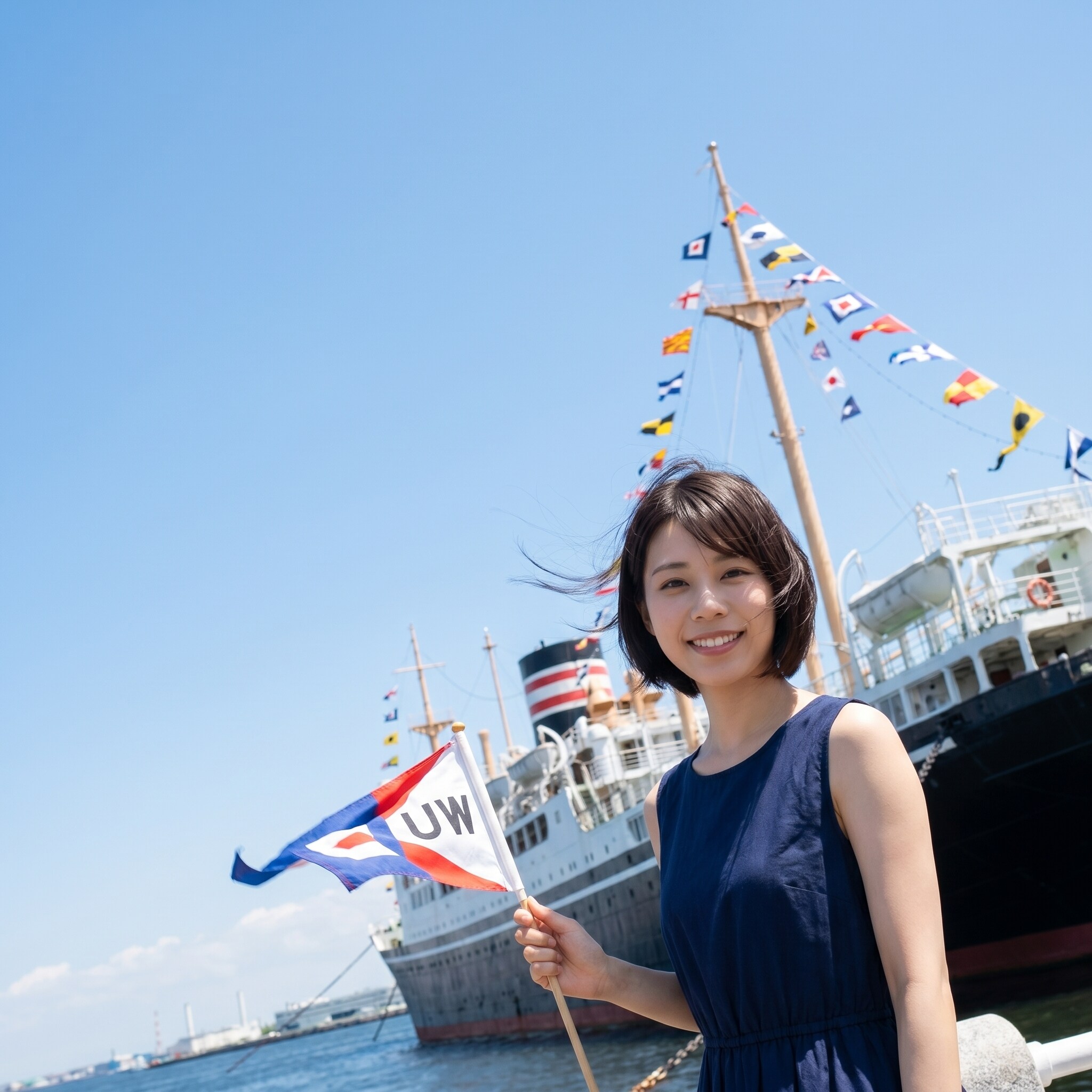 氷川丸の満艦飾