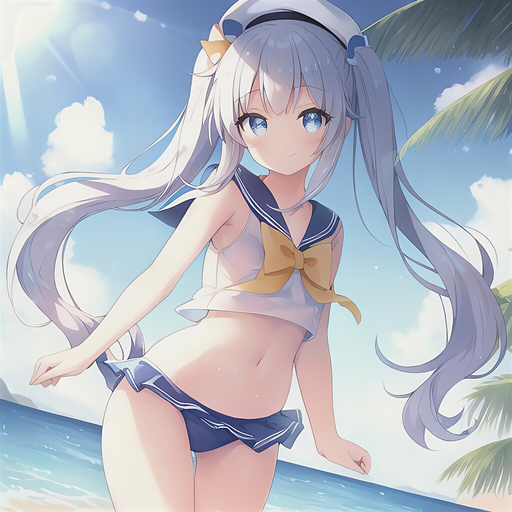 セーラー水着ツインテロリ