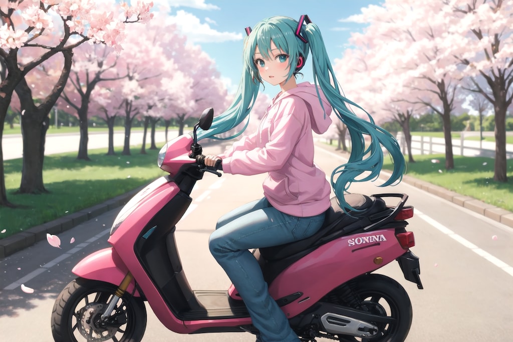 花見で記念撮影