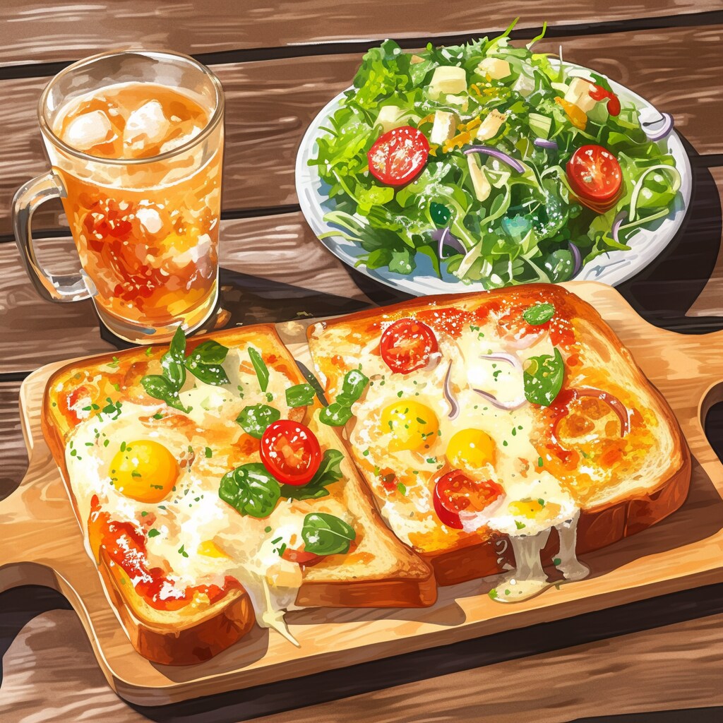 深夜食堂朝食の部はピザトーストセット