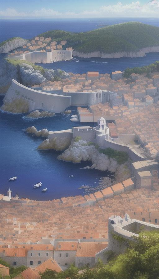 ドゥブロヴニク(クロアチア)をイメージした都市 | の人気AIイラスト・グラビア
