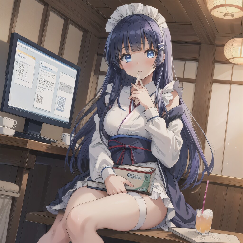 紫髪ロングで漫画喫茶の少女３