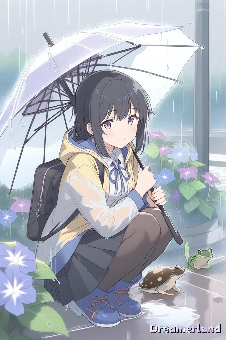 0613-01 朝顔と蛙