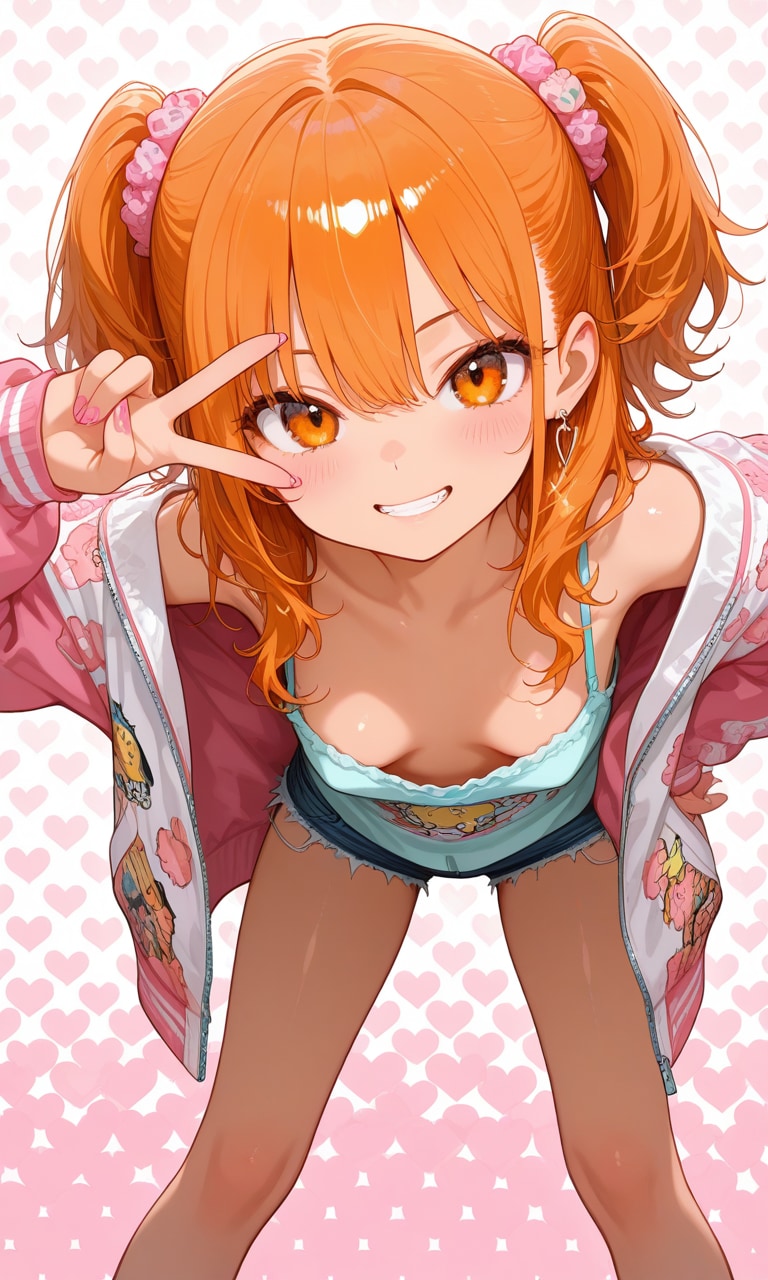 目の横でVサイン( ˙꒳​˙ )v