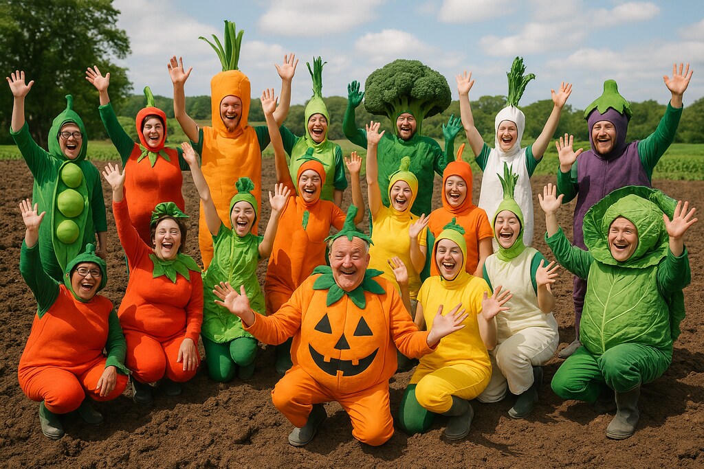 お野菜畑を表す人々