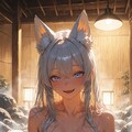 Fox girl and open-air bath 4枚目