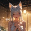 Fox girl and open-air bath 3枚目