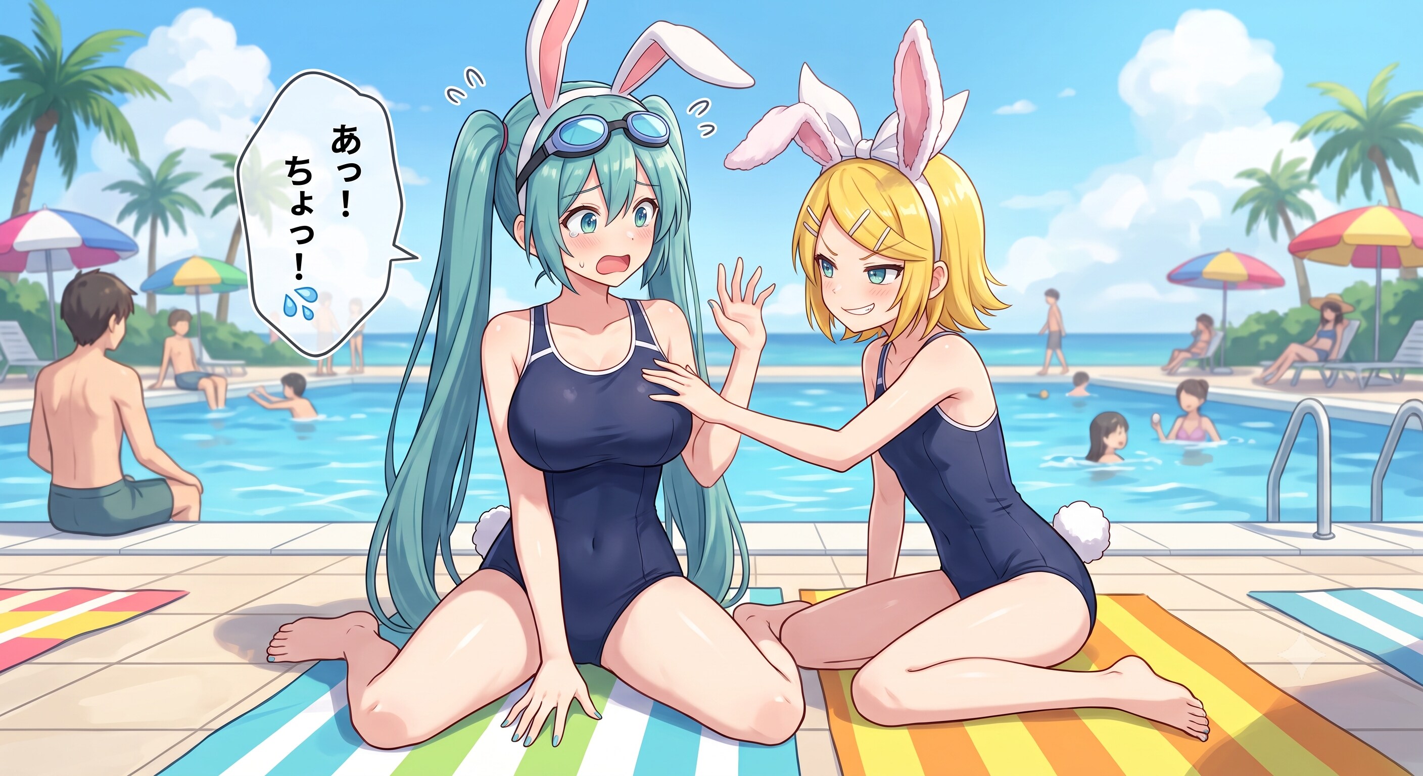 スク水バニーガール ミクさんとリンさん