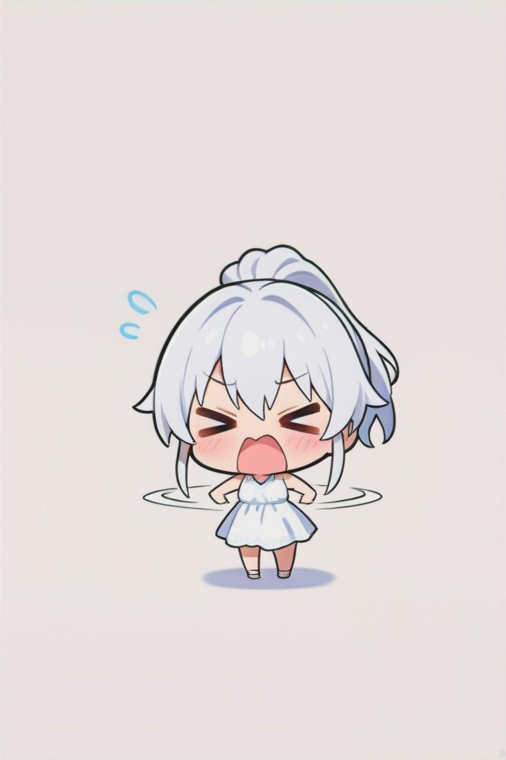 白背景の白髪ちゃん