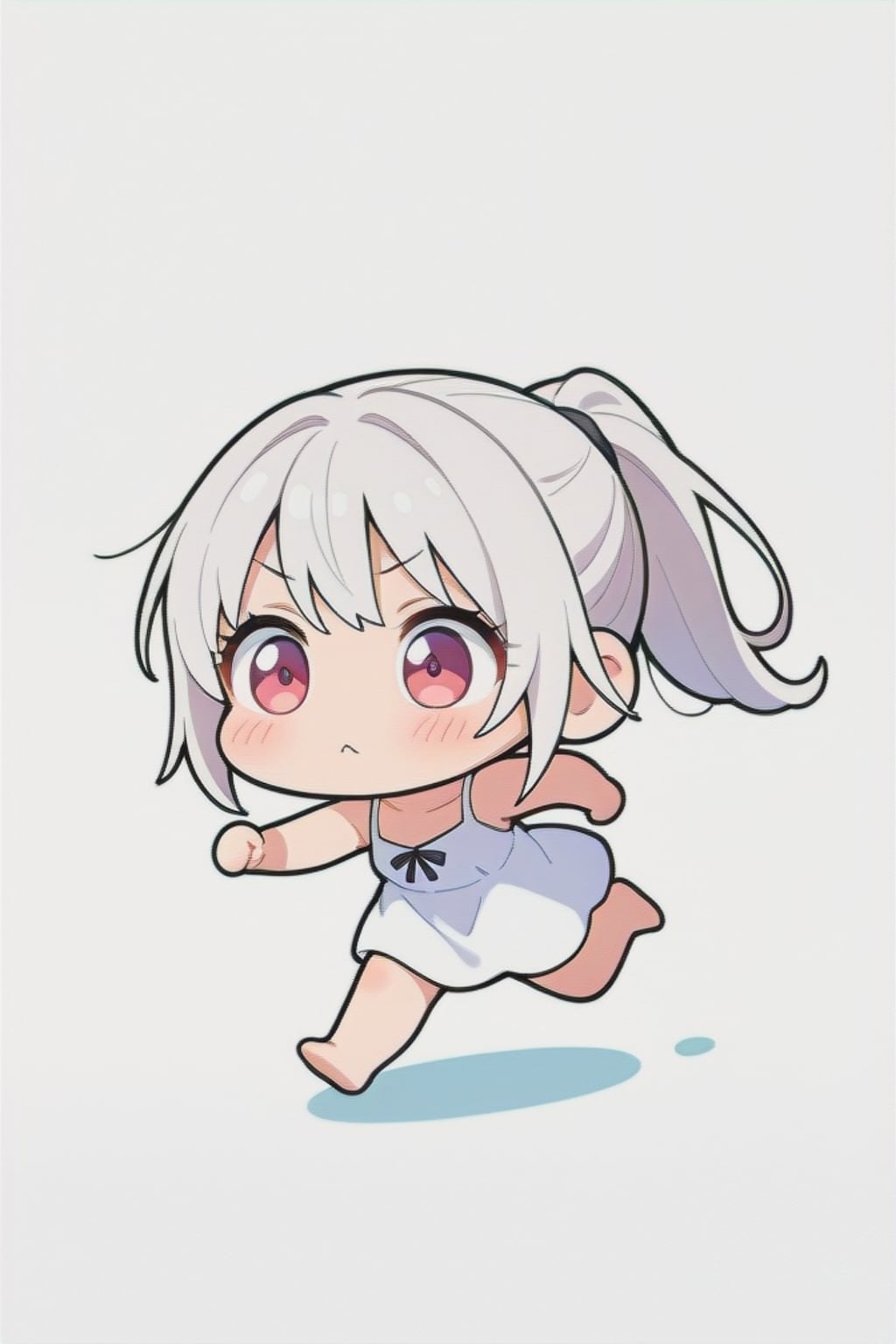 白背景の白髪ちゃん