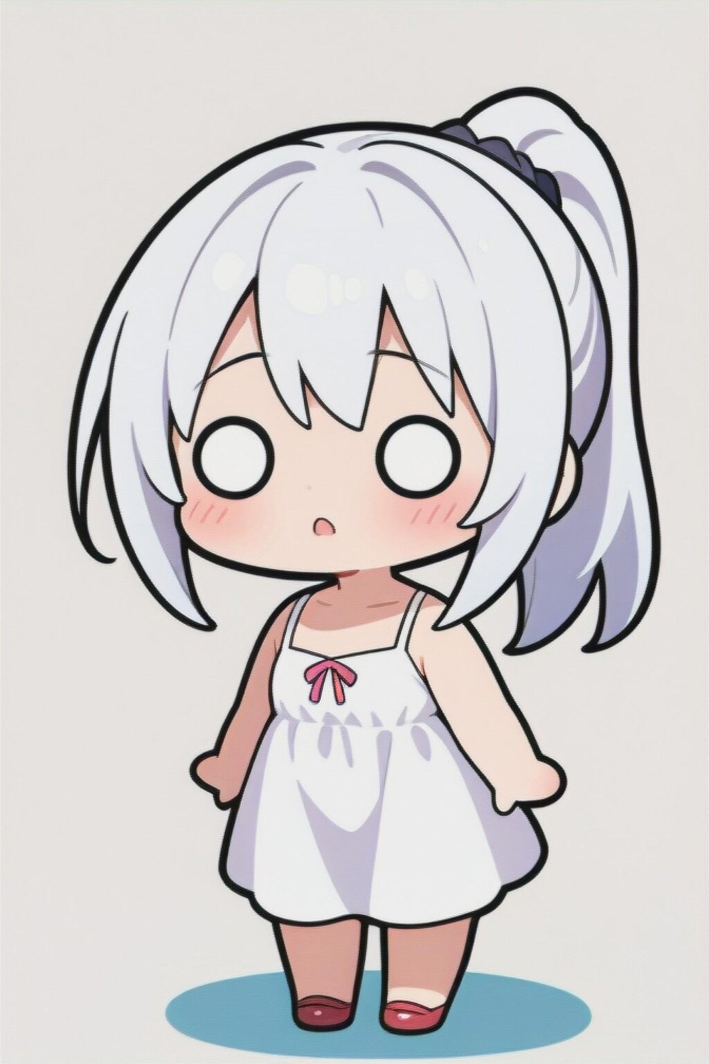 白背景の白髪ちゃん