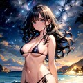 今日のトパーズちゃん　夜の海辺 3枚目