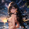 今日のトパーズちゃん　夜の海辺 2枚目