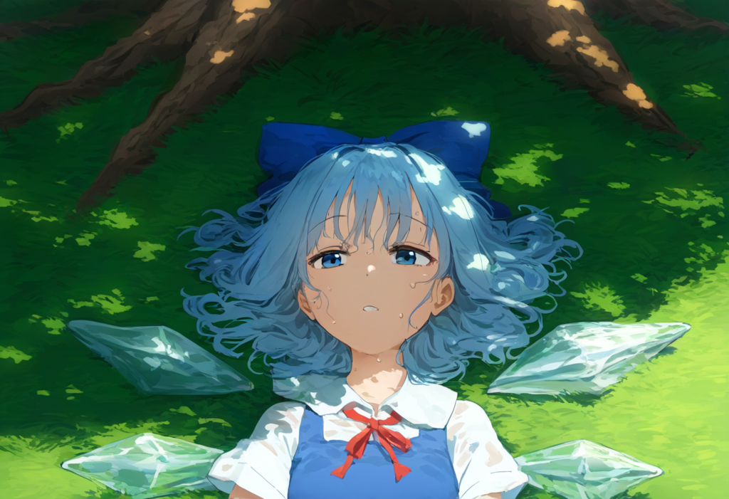 暑すぎてもうダメそうなチルノ