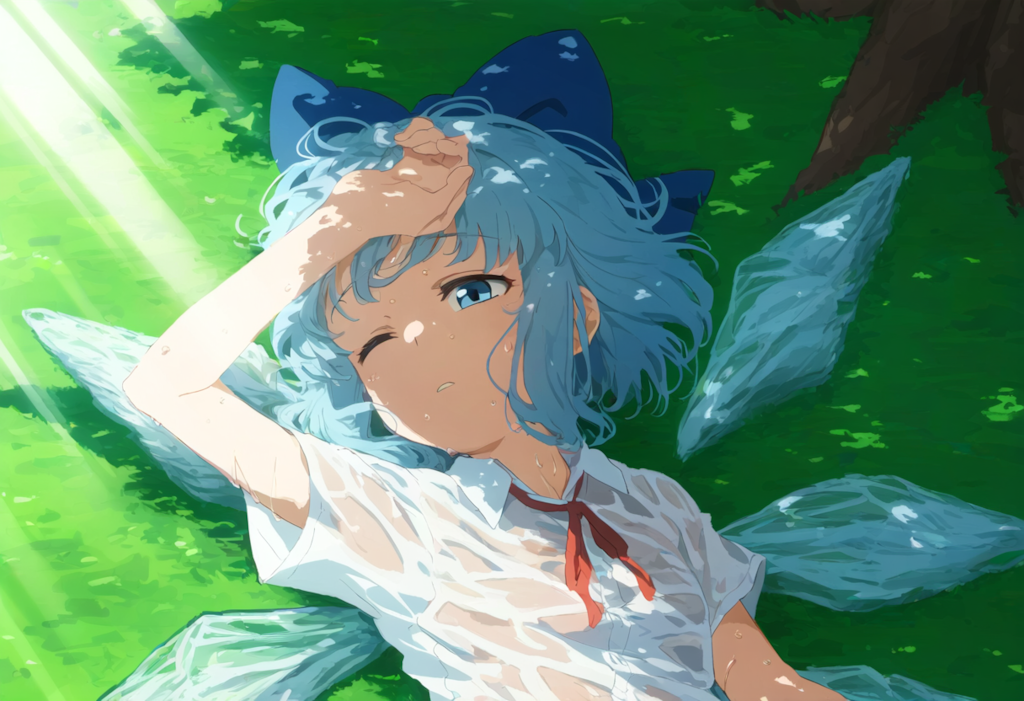 暑すぎてもうダメそうなチルノ