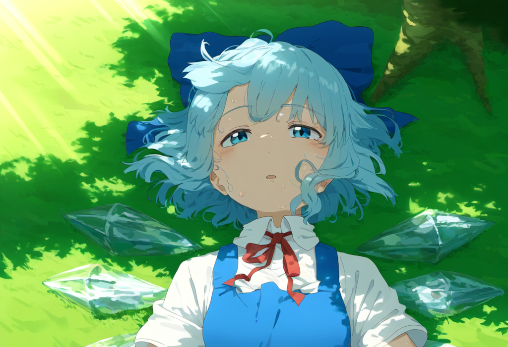 暑すぎてもうダメそうなチルノ