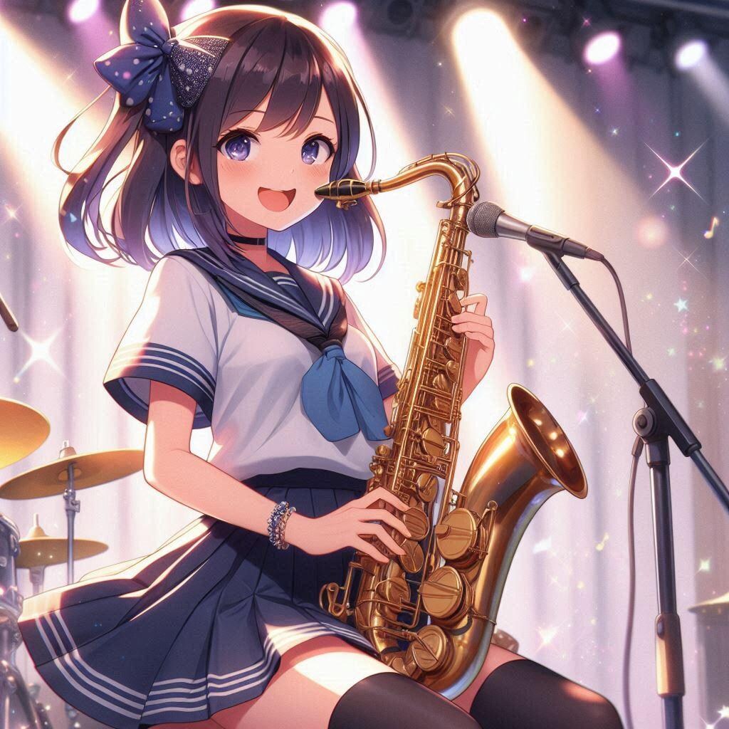 陽気に演奏する女の子