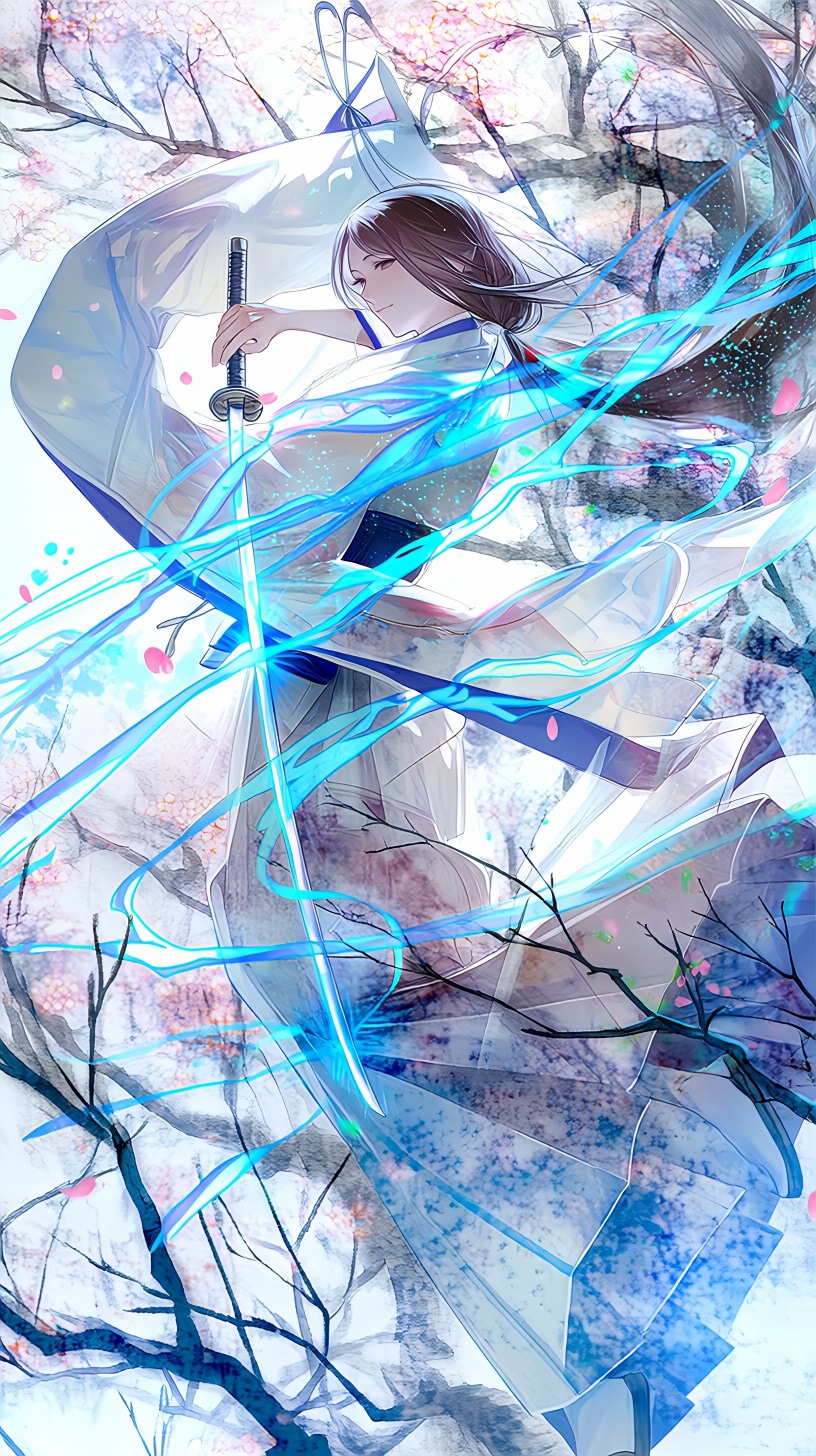 桜と女剣士 | の人気AIイラスト・グラビア
