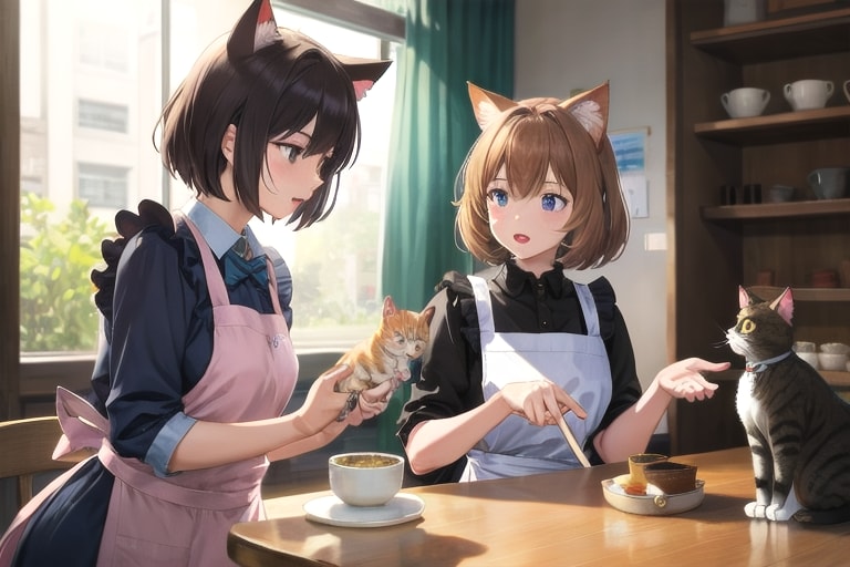 猫カフェ | の人気AIイラスト・グラビア