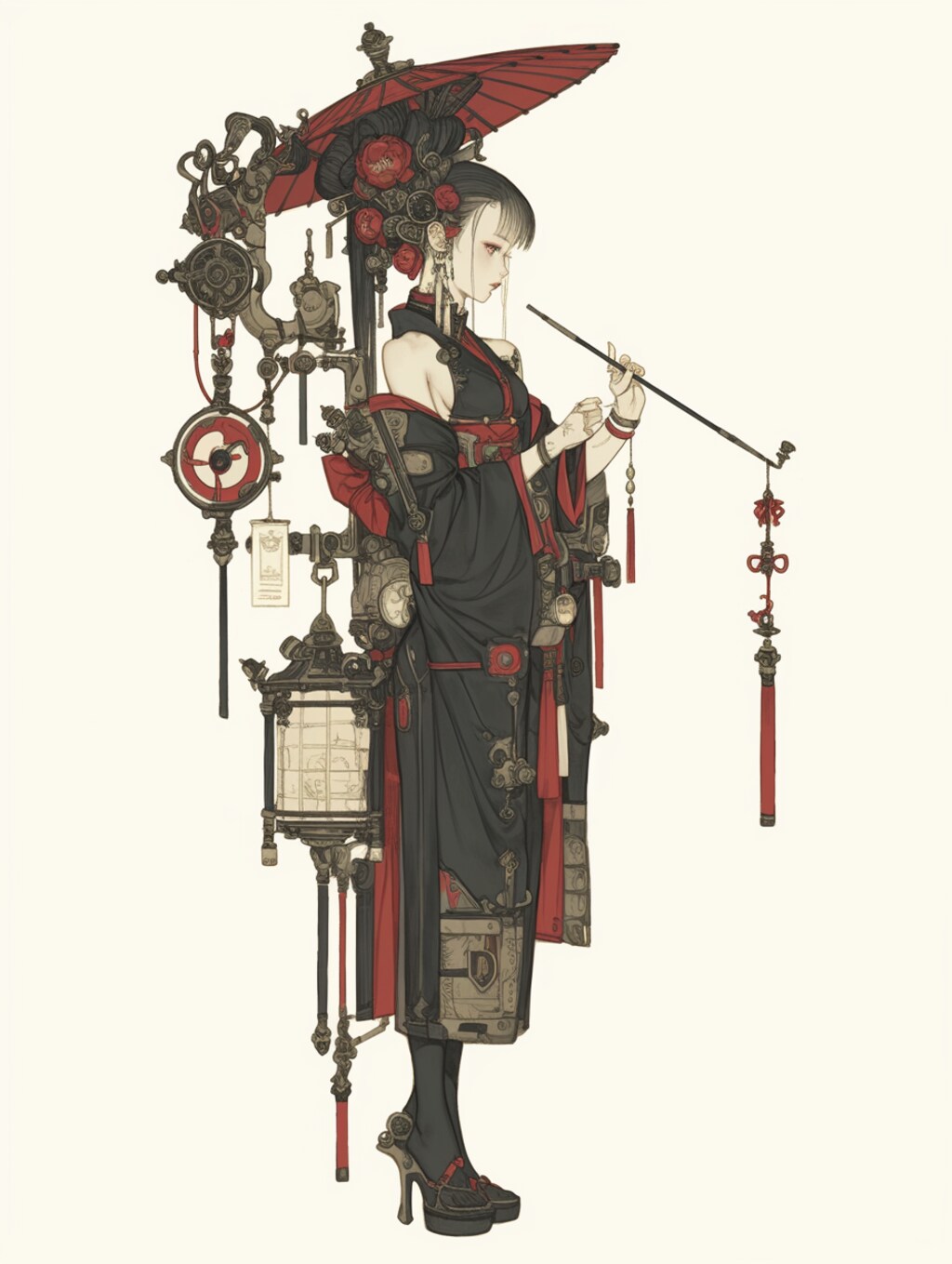 steampunk oiran style