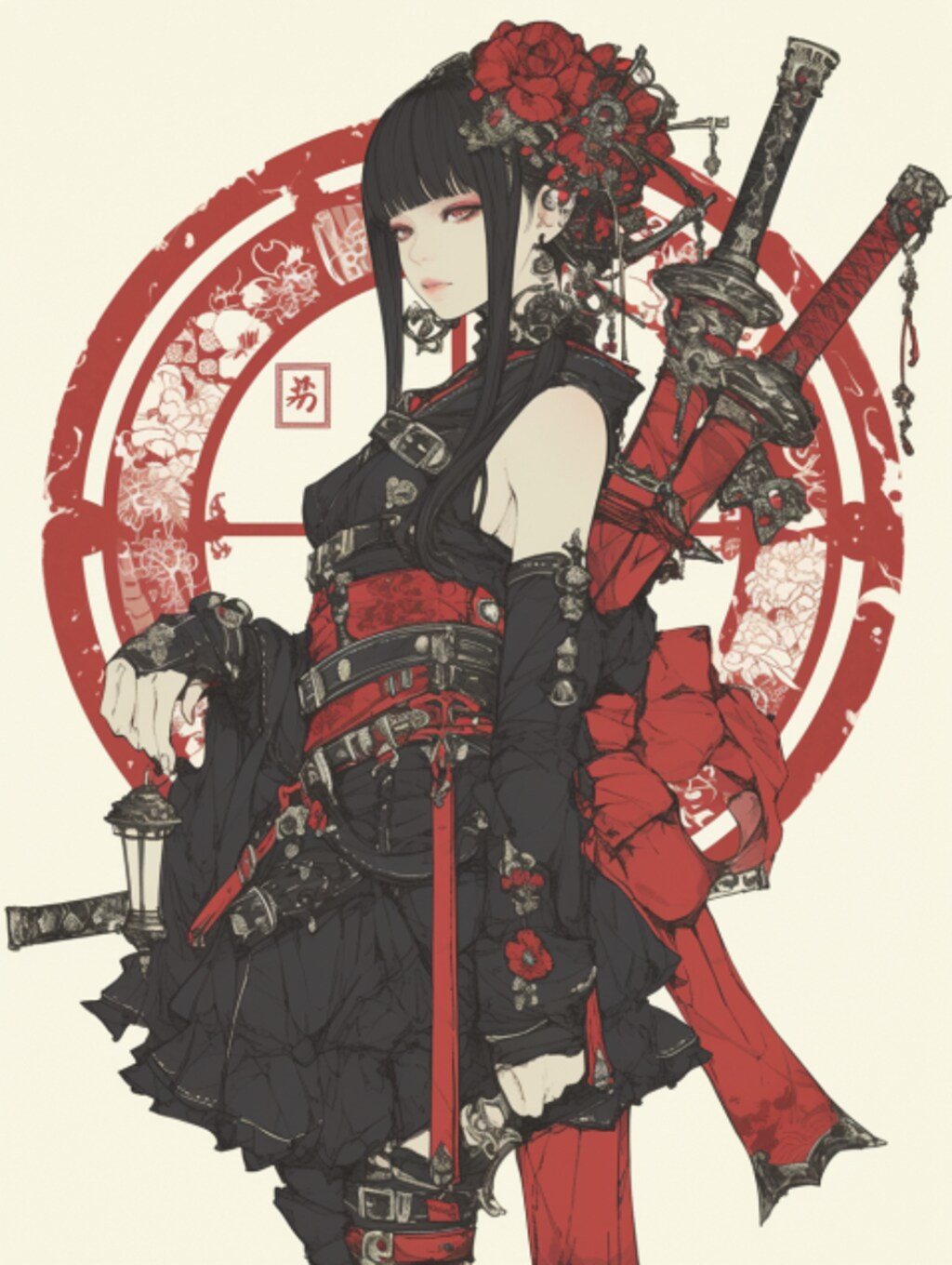 steampunk oiran style